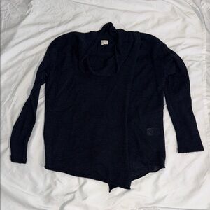 Poetry Navy Cowl Neck baby Alpaca Sweater EUC